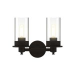 Enbrighten 2-Head Vanity Light with LED Vintage Bulbs, Matte Black