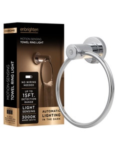 Enbrighten LED Motion Sensing Towel Ring Light, Chrome