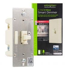 Enbrighten Z-Wave In-Wall Smart Toggle Dimmer with QuickFit™ and SimpleWire™, Light Almond
